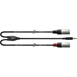 Foto van Cordial cfy3wmm-long intro verloopkabel 3.5mm trs jack - 2x xlr 3m zwart