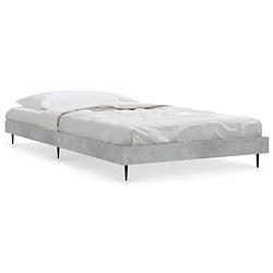 Foto van The living store bedframe betongrijs - duurzaam - bedframes - afmeting- 203 x 103 x 20 cm - ken- multiplex lattenbodem