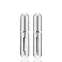 Foto van Scenty - parfum verstuiver navulbaar - mini parfum flesje - reisflesje - zilver - 2 stuks