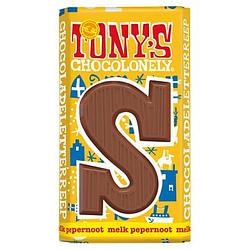 Foto van Tony'ss chocolonely chocoladeletterreep melk met pepernoot s 180g bij jumbo