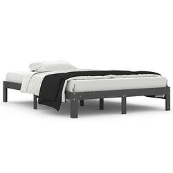 Foto van Vidaxl bedframe massief grenenhout grijs 140x200 cm