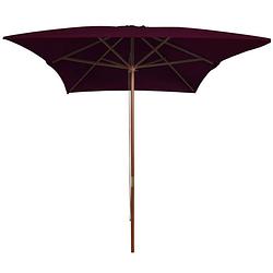 Foto van The living store parasol bordeauxrood 200x300x250cm - uv-beschermend polyester - 38mm paaldiameter - houten frame