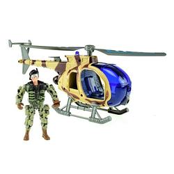 Foto van Toi-toys militaire helikopter met soldaat 27 cm bruin