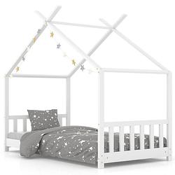 Foto van The living store boomhut bedframe 70 x 140 cm - stevig grenenhout - wit