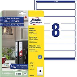 Foto van Avery-zweckform ordneretiketten l6060-10 34 x 192 mm papier wit permanent 80 stuk(s)