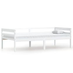 Foto van Vidaxl bedframe massief grenenhout wit 90x200 cm