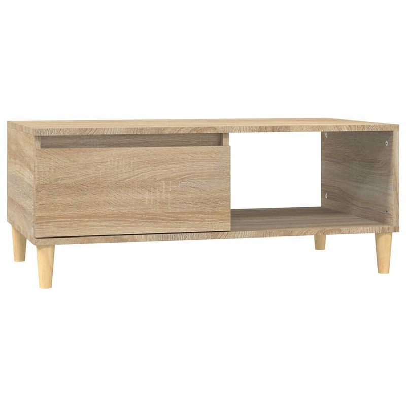 Foto van The living store salontafel scandinavische stijl - bewerkt hout - 90 x 50 x 36.5 cm - sonoma eiken