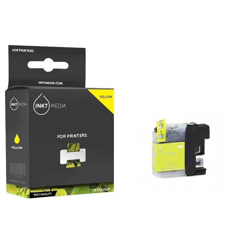 Foto van Inktmedia® -navulinkt - geschikt brother lc-223 xl geel inktcartridge - navul inkt - refill inkt