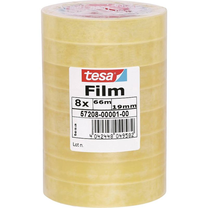 Foto van Tesa 57208-00001-01 tesafilm standard transparant (l x b) 66 m x 19 mm 8 stuk(s)