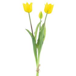 Foto van Nova nature - amara tulip bundle sally x3 yellow 48 cm kunstbloemen
