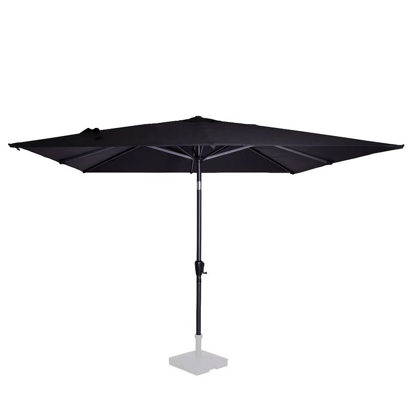 Foto van Vonroc parasol rosolina 280x280cm - stokparasol kantelbaar - upf 50+ doek - antraciet/zwart