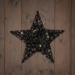 Foto van Anna'ss collection - b.o.t. star 40 cm dark glitter 15led warm white