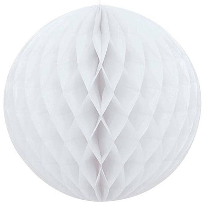 Foto van Kerstboomversiering 1x witte kerstballen van papier 10 cm - kerstbal