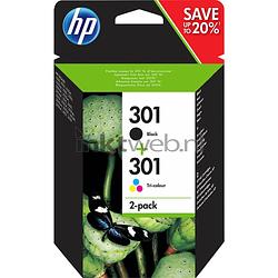 Foto van Hp 301 combo-pack zwart en kleur cartridge