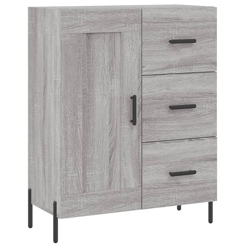 Foto van Vidaxl dressoir 69,5x34x90 cm bewerkt hout grijs sonoma eikenkleurig