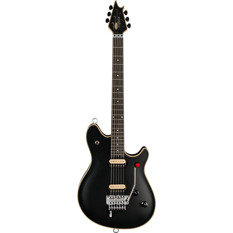 Foto van Evh mij series evh signature wolfgang ebony stealth elektrische gitaar met koffer