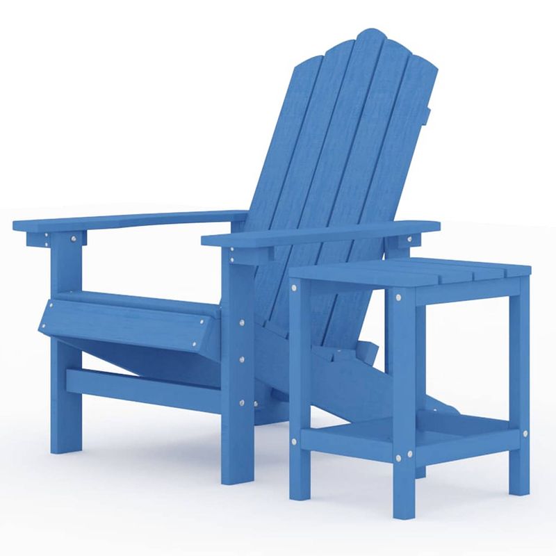 Foto van The living store adirondack tuinstoel aquablauw - hdpe - 73x83x92 cm