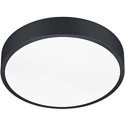 Foto van Led plafondlamp - plafondverlichting - trion wilson - 28w - aanpasbare kleur - dimbaar - rond - mat zwart - aluminium