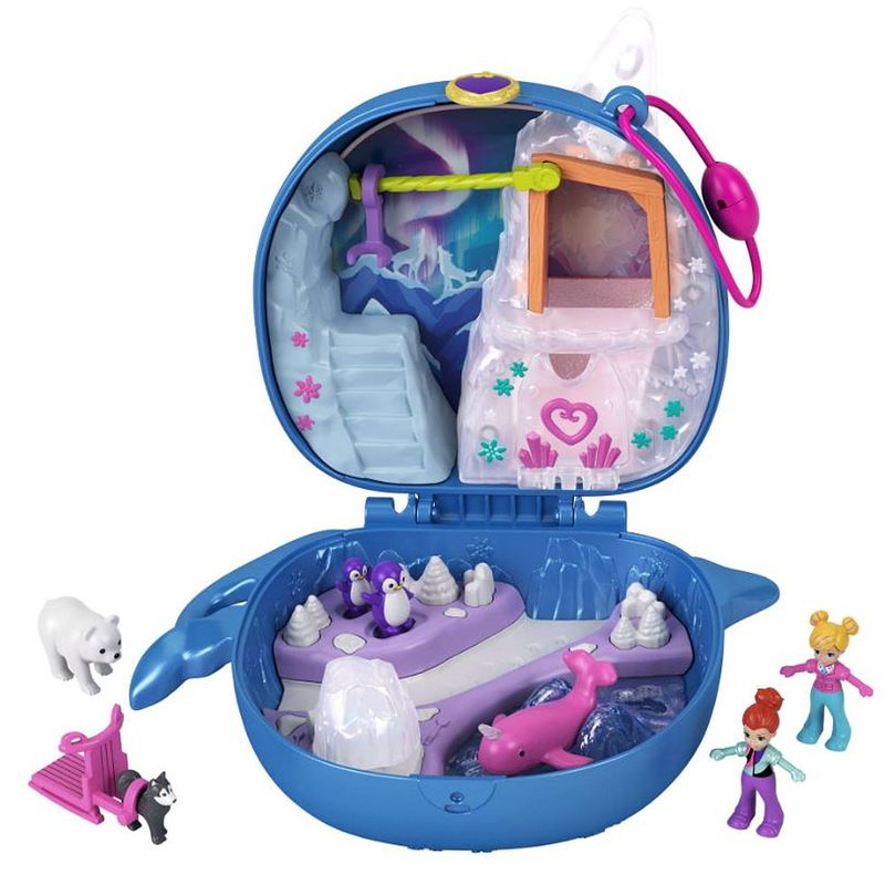 Foto van Polly pocket speelset freezin's narwhal 12,8 cm blauw/wit 6-delig