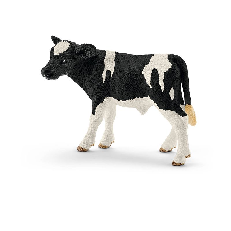 Foto van Schleich boerderij - zwartbont kalf 13798