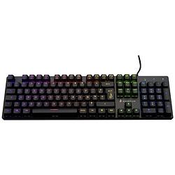 Foto van Surefire gaming kingpin m2 gaming-toetsenbord kabelgebonden, usb verlicht, multimediatoetsen azerty, frans zwart