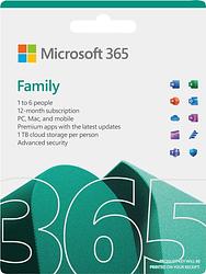 Foto van Microsoft 365 family en abonnement 1 jaar