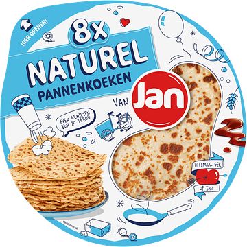 Foto van Pannenkoeken, poffertjes of pancakes 2 verpakkingen a 100810 gram m.u.v. jan poffertjes 12 stuks | jan pannenkoeken naturel 8 stuks 540g aanbieding bij jumbo