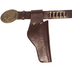 Foto van Verkleed cowboy holster voor 1 revolver/pistool voor volwassenen - verkleedattributen
