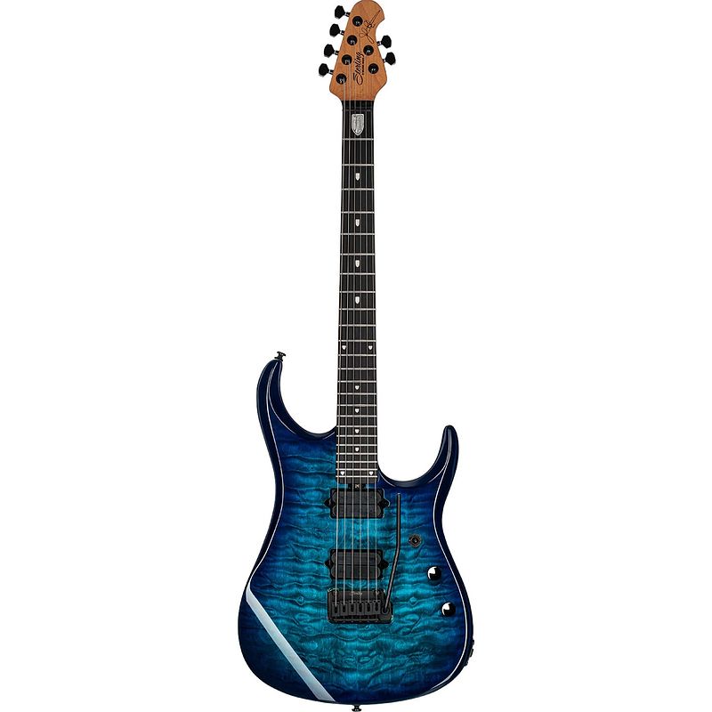 Foto van Sterling by music man jp150d john petrucci signature cerulean paradise met deluxe gigbag