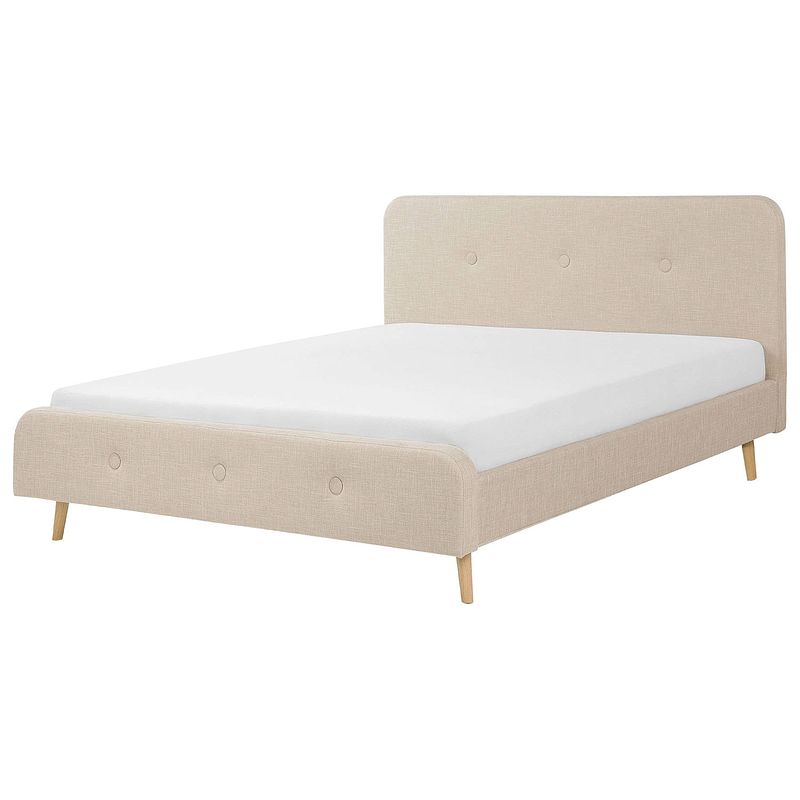 Foto van Beliani rennes - tweepersoonsbed-beige-polyester