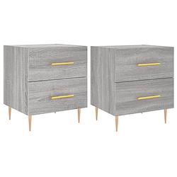 Foto van Vidaxl nachtkastjes 2 st 40x35x47,5 cm bewerkt hout grijs sonoma eiken