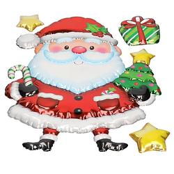 Foto van Kerst decoratie 3d raamstickers kerstman 28 x 41 cm - feeststickers