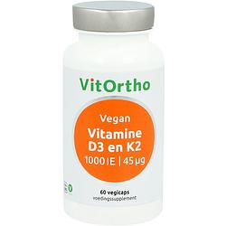 Foto van Vitortho vitamine d3 en k2 vegan capsules