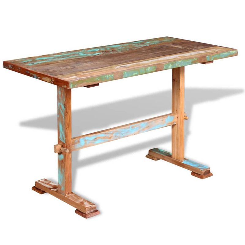 Foto van The living store eettafel vintage - massief gerecycled hout - 120x58x78 cm - bruin