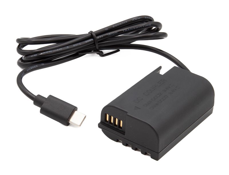 Foto van Chilipower dr-blk22 dummy accu usb-c adapterset voor panasonic, accutype dmw-blk22