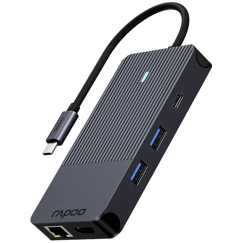 Foto van Rapoo 00217692 usb-c mini-dockingstation geschikt voor merk: universeel usb-c® power delivery