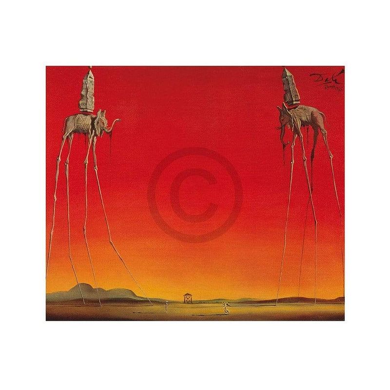 Foto van Salvador dali - les elephants kunstdruk 80x60cm