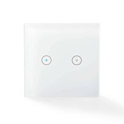 Foto van Nedis wifi smart light switch | dual smart home accessoire wit