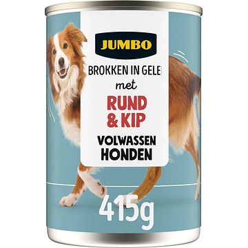 Foto van Jumbo brokken in gelei met rund & kip 415g