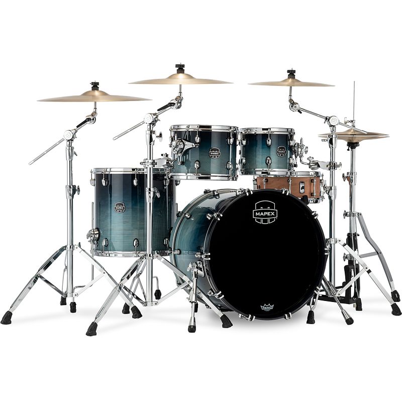 Foto van Mapex saturn sr529xrj teal blue fade 4-delige rock shellset