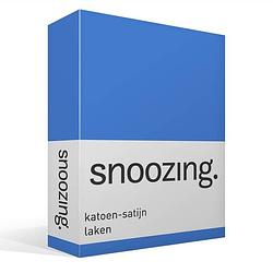 Foto van Snoozing - katoen-satijn - laken - eenpersoons - 200x260 - blauw