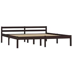 Foto van The living store bedframe massief grenenhout donkerbruin 180x200 cm - bed