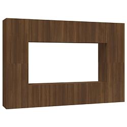 Foto van The living store televisiemeubelset - bruineiken - 60x30x30 cm - 30.5x30x60 cm - wandgemonteerd