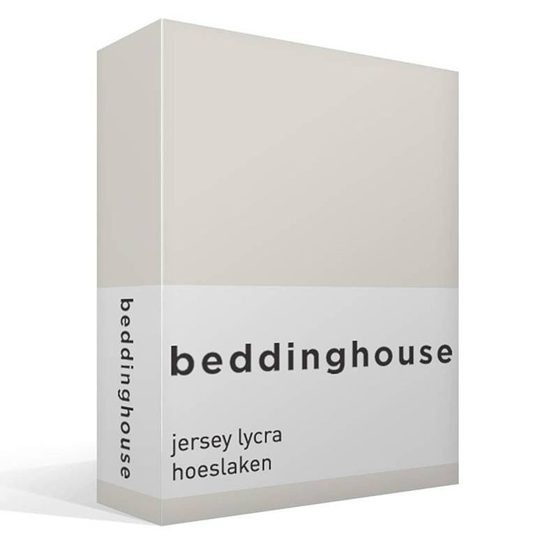 Foto van Beddinghouse jersey lycra hoeslaken - 95% gebreide katoen - 5% lycra - 2-persoons (140/160x200/220 cm) - off-white