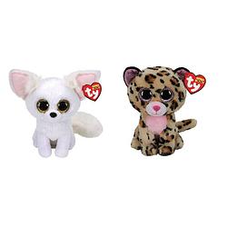 Foto van Ty - knuffel - beanie boo's - phoenix fox & livvie leopard