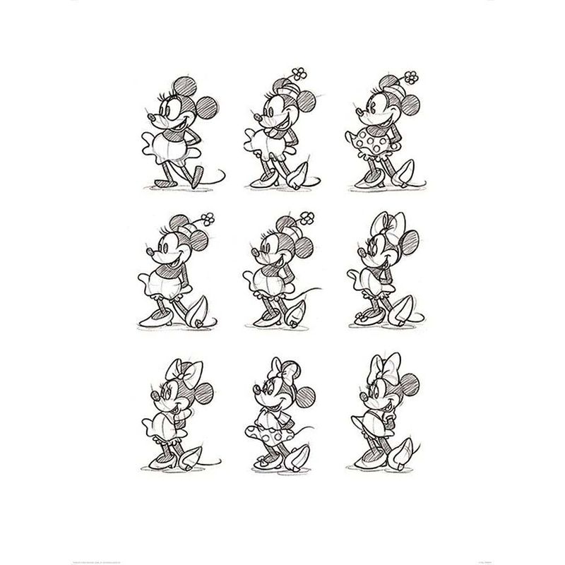 Foto van Pyramid minnie mouse sketched multi kunstdruk 60x80cm