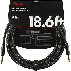 Foto van Fender deluxe cables instrumentkabel 5.5m zwart tweed recht