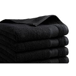 Foto van Katoenen handdoeken zwart - set van 6 stuks - 50 x 100 cm
