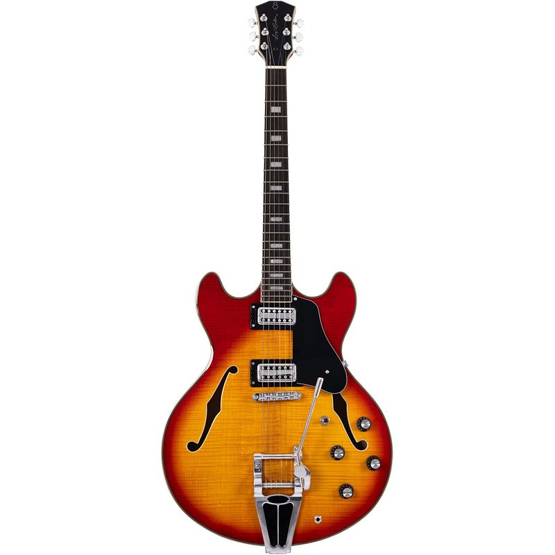 Foto van Sire larry carlton h7t cherry sunburst semi-akoestische gitaar