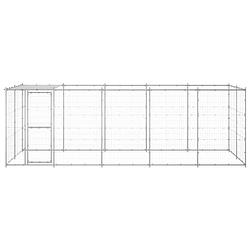 Foto van The living store hondenkennel - gegalvaniseerd staal - 550 x 220 x 180 cm - draadgaas